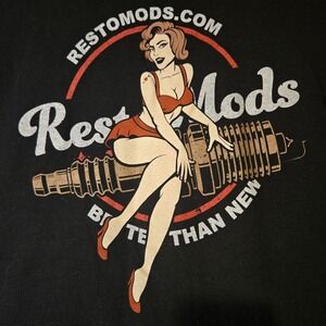 Custom Car restoration shop With pinup Girl‎ Size XL mods modification classic